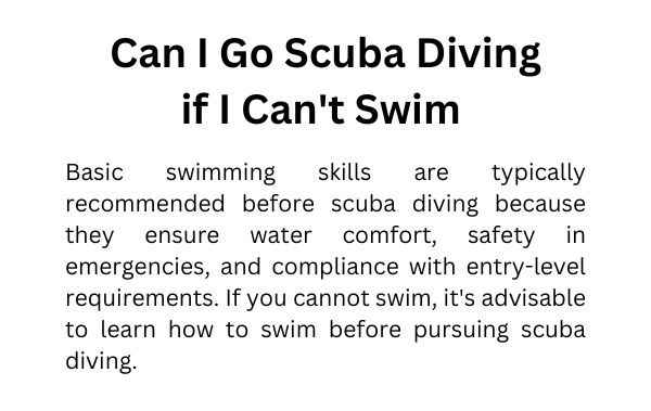 Can a Non Swimmer Learn to Scuba Dive