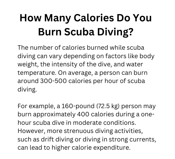 How Many Calories Does Scuba Diving Burn