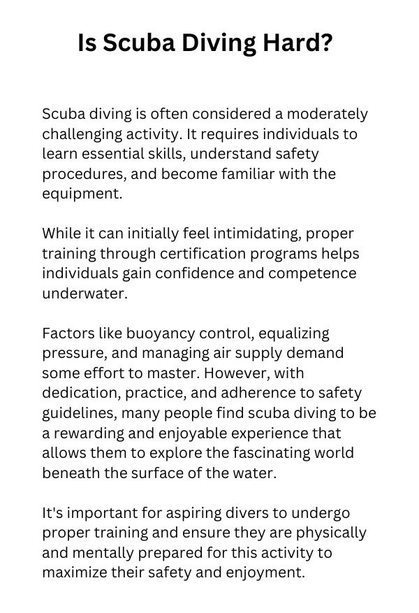 Is it hard to learn to scuba dive