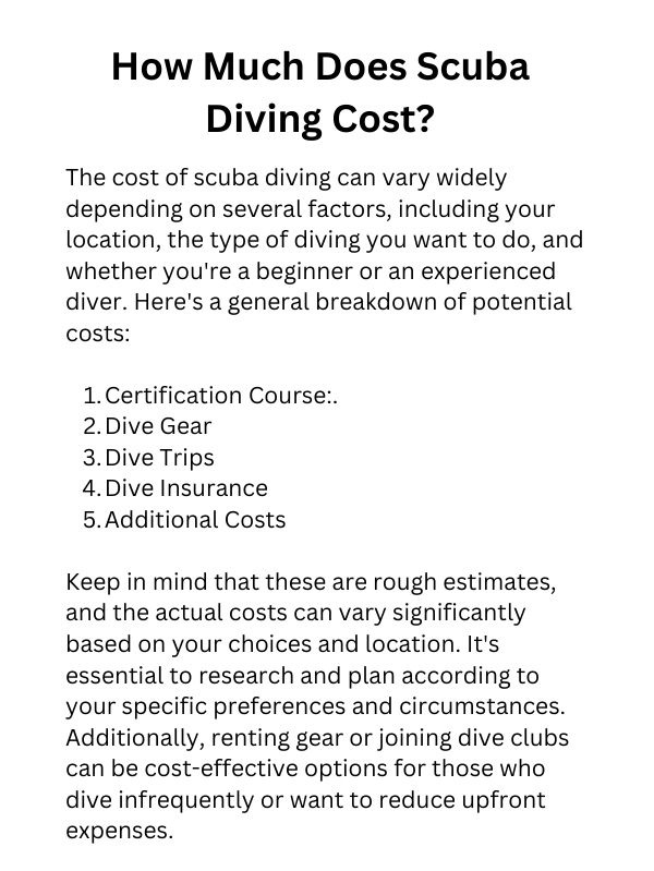 The Cost of Scuba Diving
