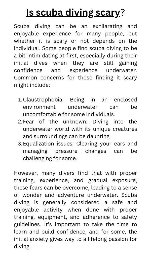 is scuba diving scary